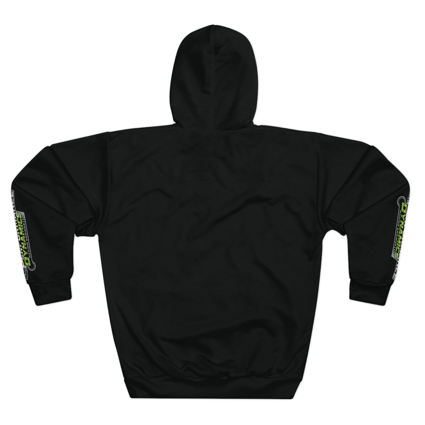 Edgy Black Unisex Pullover Hoodie with Graphic Design